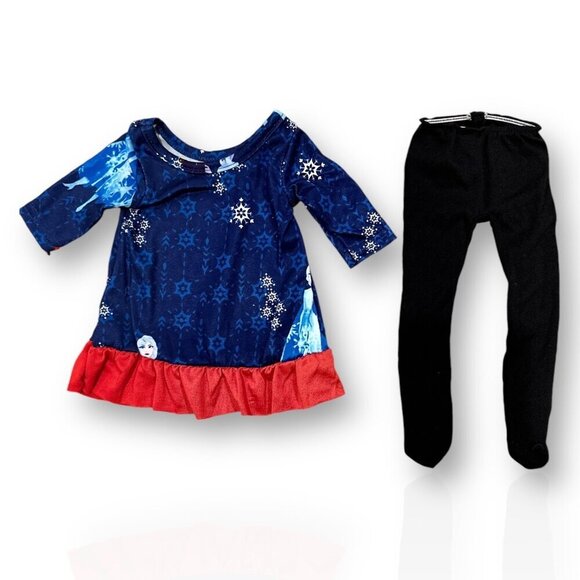 Disney Frozen Dress Tutu Leggings & Ballet Flats, 18" Dolls, American Gril Doll - Picture 3 of 7